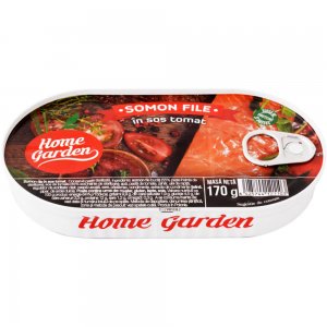Somon File in Sos Tomat, Home Garden, 170 g, Somon in Conserva Home Garden, Peste in Conserva, Somon File Home Garden Conserva, Home Garden Conserva, Somon in Sos de Rosii Somon File in Sos Tomat, Home Garden, 170 g, Somon in Conserva Home Garden, Peste in Conserva, Somon File Home Garden Conserva, Home Garden Conserva, Somon in Sos de Rosii