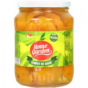 Bax 6 Compoturi de Caise HOME GARDEN, 720 g, Compot de Fructe, Desert din Fructe, Compot din Caise, Compot Caise la Borcan, Compot din Caise la Borcan, Compot din Fructe la Borcan, Borcan Compot de Caise, Borcan Compot de Fructe, Compoturi de Caise