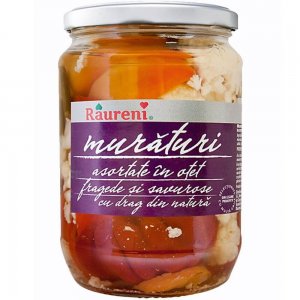 Muraturi Asortate in Otet Raureni, 680 g, Muraturi Asortate la Borcan, Muraturi in Otet, Muraturi Asortate Raureni, Legume Murate la Borcan, Raureni Muraturi Asortate in Otet, Legume Murate Raureni la Borcan