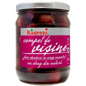 Compot de Visine fara Samburi Raureni, 720g, Compot, Compot de Visine , Compot din Visine fara Sambure, Visine in Sirop, Compot de Visine fara Sambure in Sirop, Bucati de Visine fara Samburi Sirop, Compot de Visine Indulcit