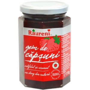 Gem de Capsuni Raureni, 370 g, Gem Capsuni, Gem din Capsuni, Gem Raureni, Gem Raureni de Capsuni, Capsuni Gem, Borcan de Gem Capsuni, Borcan Gem de Capsuni