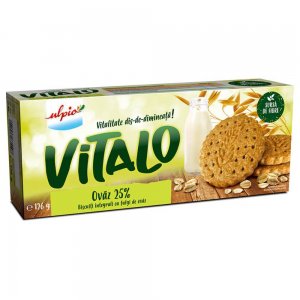 Biscuiti cu Ovaz Ulpio Vitalo, 126 g, Biscuiti Ulpio, Biscuiti cu Cereale, Biscuiti din Ovaz, Biscuiti Ovaz, Biscuiti cu Fibre, Biscuiti Sanatosi, Biscuiti Fibre, Biscuiti Snack, Snack Biscuiti, Biscuiti Integrali, Biscuiti la Pachet