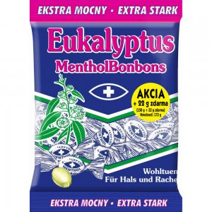 Bomboane Mentolate Extra Strong Mieszko Eukalyptus, 150 g Bomboane Mentolate Extra Strong Mieszko Eukalyptus, 150 g