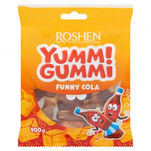 Jeleuri Roshen Yummi Gummi Funny Cola, 100g, Gust de Cola, Jeleuri, Jeleuri Cola, Mix de Jeleuri, Jeleuri cu Cola, Jeleuri din Cola, Jeleuri Aroma Cola, Jeleuri Aroma Cola Roshen, Bomboane Jeleu, Boamboane Jeleu Roshen, Bomboane Jeleu cu Cola