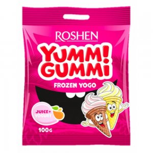 Jeleuri Roshen Yummi Gummi Fronzen Yogo, 100g, Gust de Fructe si Iaurt, Jeleuri, Jeleuri Fructe, Mix de Jeleuri, Jeleuri cu Fructe, Jeleuri din Fructe si Iaurt, Jeleuri Aroma Fructe, Jeleuri Aroma Fructe  Roshen, Bomboane Jeleu, Boamboane Jeleu Roshen