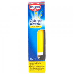 Colorant Alimentar Galben Dr. Oetker, 10 g, Coloranti Gel pentru Dulciuri, Coloranti Alimentari Dr. Oetker pentru Prajituri, Colorant Alimentar Galben pentru Glazuri si Aluaturi, Colorant Alimentar Galben pentru Creme si Glazuri