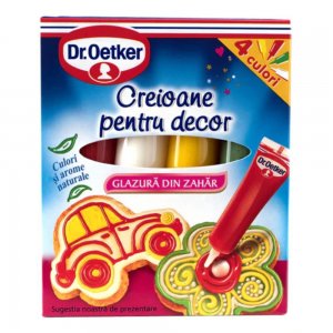 Creioane Decor cu Glazura Dr. Oetker, 76 g, Multicolor, Creioane cu Glazura pentru Decor, Ornamente Prajituri, Dr. Oetker Creioane cu Glazura Colorata pentru Decor, Creioane cu Glazura pentru Prajituri, Creioane Glazura pentru Decorarea Prajiturilor