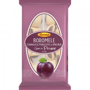 Cornulete cu Umplutura de Prune Boromir, 300 g, Cornulete Gem Prune, Cornulete Dulci, Dulciuri Boromir, Cornulete Gem de Prune, Cornulete Fragede, Cornulete Fragezite, Cornulete Prajituri, Prajituri Cornulete, Cornulete Boromir, Cornulete Boromele