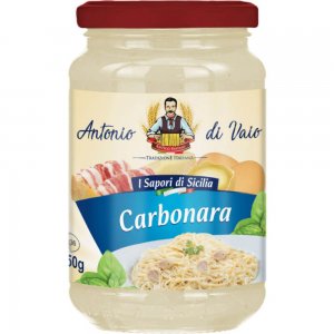 Sos pentru Paste Antonio Di Vaio Carbonara, 350g, Sos Paste, Sos Carbonara, Sos pentru Paste, Sos Paste Antonio Di Vaio, Sos Carbonara pentru Paste, Sos Paste cu Carne, Sos Paste Alb, Sos Pentru Paste Gata Preparat