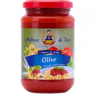Sos pentru Paste Antonio Di Vaio Olive, 350g, Sos Paste, Sos cu Masline, Sos pentru Paste, Sos Paste Antonio Di Vaio, Sos cu Masline pentru Paste, Sos Paste Fara Carne, Sos Paste cu Masline, Sos Pentru Paste Gata Preparat