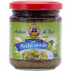 Sos pentru Paste cu Antonio Di Vaio Pesto Verde, 190g, Sos Paste, Sos cu Busuioc, Sos pentru Paste, Sos Paste Antonio Di Vaio, Sos cu Pesto pentru Paste, Sos Paste Pesto, Sos Pesto Vrede, Sos Pentru Paste Gata Preparat