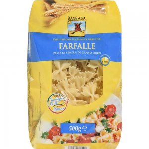 Farfalle din Grau Dur Baneasa, 500 g, Paste Fainoase Farfalle, Paste Fainoase Baneasa, Paste din Grau Dur, Paste Fainoase de Grau Dur, Punga de Paste Farfale, Paste Farfale la Punga, Macaroane din Grau Dur