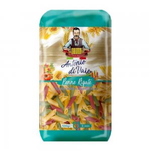 Paste Antonio Di Vaio Penne Tricolore, 500g, Paste Grau, Paste Grau Dur, Paste Tricolore, Paste Antonio Di Vaio, Paste Dure, Paste din Grau, Paste Fainoase, Pasta Fainoasa, Pasta Antonio Di Vaio, Pasta Tricolore Antonio Di Vaio, Paste Tricolore