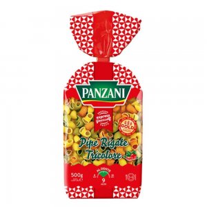 Paste Fainoase Panzani Pipe Rigate Tricolore, 500 g, Paste Panzani, Paste Fainoase Panzani, Paste Fainoase si Spaghete, Paste Panzani Pipe Rigate Tricolore 500 g, Paste Scurte, Paste Colorate