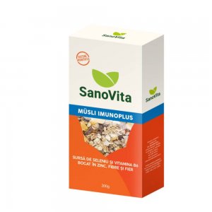 Musli Imuno Plus Sano Vita 200g, Musli, Musli Sano Vita, Musli Sano Vita Imuno Plus, Cereale Musli, Musli Cereale, Cereale Musli Sano Vita, Musli SanoVita, Musli cu Fructe, Musli cu Fructe Sano Vita, Cereale Musli cu Fructe 