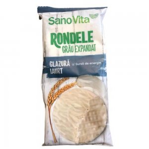 Rondele Simple din Grau cu Glazura de Iaurt Sano Vita, 56g, Rondele Dulci, Rondele Grau, Rondele Grau Sano Vita, Rondele Simple de Grau, Rondele Simple din Grau, Rondele Grau Dulci, Rondele Grau cu Glazura