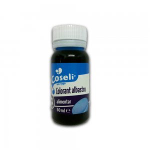 Colorant Alimentar Albastru COSELI, 50ml, Colorant Albastru, Colorant Albastru pentru Mancare, Colorant Coseli, Colorant pentru Patiserie, Colorant Albastru pentru Deserturi, Colorant Alimentar pentru Deserturi, Sticluta Colorant Albastru