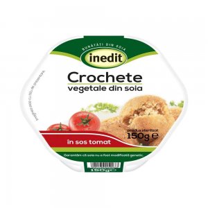 Crochete Vegetale Soia in Sos Tomat Inedit, 150 g, Crochete din Soia, Inedit Crochete Vegetale, Crochete in Sos Tomat, Produse Vegetale Inedit, Crochete Vegetale din Soia in Sos Tomat
