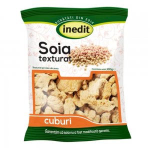 Cuburi de Soia Inedit, 100 g, Inedit Cuburi Soia, Soia Inedit, Inedit Soia Cuburi, Soia, Produse de Post, Cubulete de Soia pentru Ardei Umpluti, Soia Texturat, Bucati de Soia Deshidratate, Cuburi de Soia Deshidratate