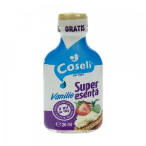 Superesenta de Vanilie Coseli, 20 ml, Esente pentru Prajituri, Esenta de Vanilie pentru Prajituri, Coseli Esente de Vanilie, Esenta Vanilie pentru Deserturi, Superesente Sticlute Coseli, Esenta cu Aroma de Vanilie, Sticluta cu Esenta de Vanilie