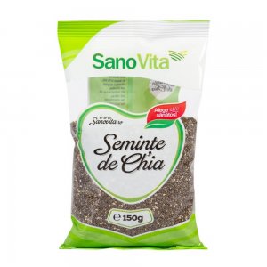Seminte de Chia Sano Vita, 150g, Seminte Chia, Sano Vita Seminte Chia, Chia Sano Vita, Chia Neagra Sano Vita, Seminte de Chia Desert, Seminte de Chia Negre, Chia Desert