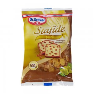 Stafide Aurii fara Samburi Dr. Oetker, 100 g, Stafide fara Samburi, Stafide Dr. Oetker, Stafide din Struguri fara Samburi, Fructe Uscate Dr. Oetker, Stafide Galbene, Struguri Uscati, Boabe de Struguri Uscate, Boabe Uscate de Struguri, Strugure Uscat