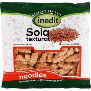 Noodles de Soia Inedit, 100 g, Inedit Noodles Soia, Soia Inedit, Inedit Soia Noodles, Soia, Produse de Post, Fasii de Soia, Inedit Fasii de Soia, Soia Texturat, Bucati de Soia Deshidratate, Cuburi de Soia Deshidratate