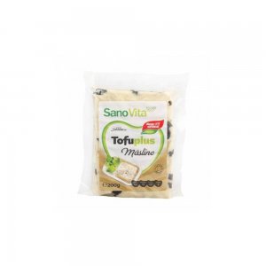 Tofuplus cu Masline  Sano Vita, 200g, Branza Vegetala cu Masline, Branza Tofu cu Aroma, Branza Tofu Sano Vita, Branza Tofu Ieftina