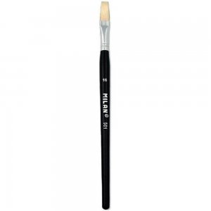 Pensula MILAN Seria 501, Numarul 16, Varf Drept, Par Porc, Pensule MILAN, Pensule pentru Pictura, Rechizite, Pensule Desen, Pensule cu Varf Drept, Pensule Desen cu Par Porc, Pensule cu Varfuri Drepte, Materiale Pictura