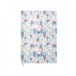Agenda A5 Nedetata Artpress, Letters Puzzle, 100 File, Coperta Buretata Lucioasa, Multicolor, 80 g/m²