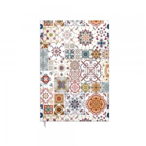 Agenda A5 Nedetata Artpress, Mandala Tiles, 100 File, Coperta Buretata Lucioasa, Multicolor, 80 g/m²