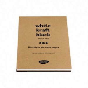Bloc Pictura si Desen Daco A4, 60 File/Set, 20 Coli Albe, 20 Coli Natur, 20 Coli Negre, 110 - 240 g/m², Bloc Hartie pentru Pictat si Desenat, Hartie de Diferite Culori pentru Desen si Pictura, Bloc Coli Diferite Nuante