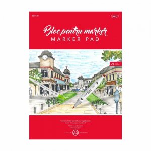 Bloc Hartie pentru Marker A3 Daco, 24 File, 130 g/m², Bloc de Desen pentru Markere, Bloc 24 Coli pentru Markere, Blocuri de Desen Speciale pentru Marker, Bloc Hartie Lucioasa pentru Marker, Blocuri Hartii Lucioase pentru Markere, Bloc Markere Grafice
