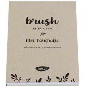 Bloc Caligrafie Daco, A4, 50 File/Set, 200 - 250 g/m² , 10 Coli Albe Liniate, 10 Coli Albe Veline, 10 Coli Albe Kraft, 10 Coli Natur, 10 Coli Marmorate, Bloc de Desen pentru Scris, Brush Lettering Pad