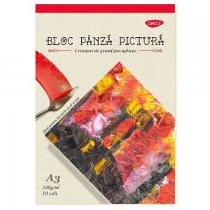 Bloc Panza Pictura A3 Daco, 10 File, 300 g/m², Bloc 10 Panze pentru Pictura, Bloc pentru Picturi in Ulei si Acril, Bloc de Desen pentru Culori Acrilice si Uleioase, Bloc Panze A3, Panze pentru Pictat