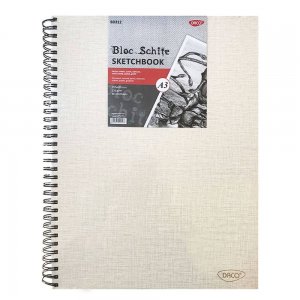 Bloc Schite A3 Daco, 80 File, 120 g/m², Bloc Hartie Legata cu Spira, Bloc de Schite cu Coperta, Hartii pentru Schite Daco, Bloc de Desen cu Spirala, Hartie pentru Carbune Grafit Creion sau Creta Cerata, Bloc Hartie Alba cu Coperta Groasa