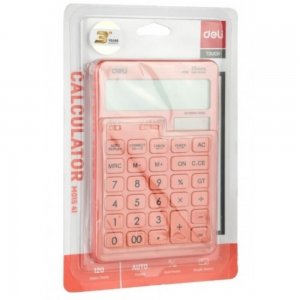 Calculator de Birou Deli 1541, 12 Digits, Roz Pastel, Functie de Verificare si Corectie, Alimentare Dubla, Calculator Birou, Calculator Birou 12 Digits, Calculator Birou cu Verificare si Corectie, Calculator Birou Deli 