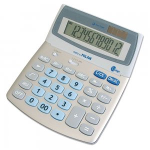 Calculator de Birou MILAN, 12 Digits, 200x160x30 mm, Alimentare Duala, Corp din Plastic Gri, Calculatoare Birou, Calculator 12 Digits, Calculator 12 DG de Buzunar, Calculator de Birou MILAN, Calculatoare Buzunar, Calculator Portabil