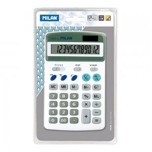 Calculator de Birou MILAN, 12 Digits, 170x105x20 mm, Alimentare Duala, Corp din Plastic Alb, Calculatoare Birou, Calculator 12 Digits, Calculator 12 DG de Buzunar, Calculator de Birou MILAN, Calculatoare Buzunar, Calculator Portabil