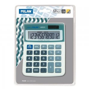 Calculator de Birou MILAN, 12 Digits, 130x100x15 mm, Alimentare Duala, Corp din Plastic Alb, Calculatoare Birou, Calculator 12 Digits, Calculator 12 DG de Buzunar, Calculator de Birou MILAN, Calculatoare Buzunar, Calculator Portabil