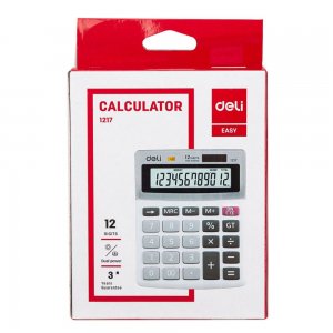 Calculator de Birou Deli 1217, 12 Digits, Gri, Alimentare Dubla, Functie Memorare, Calculator de Buzunar, Calculatoare de Birou, Calculator de Birou cu 12 Digiti, Calculator de Birou cu 12 Digits, Calculator de Birou Deli 1217