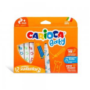 Set 12 Carioci Carioca Baby, Non-Toxice, Set de Carioci, Carioci la Set, Carioci 12 Culori, Carioci Colorate, Carioci Baby, Carioci Non-Toxice, Carioci pentru Copii, Mini Carioci, Carioci Multicolore, Carioci pentru Desen