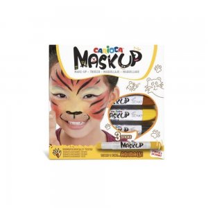 Carioci Piele CARIOCA, 3 Culori, Model Animals, Culori Galben/Maro/Negru, Carioci pentru Piele, Culori Desenat pe Piele, Culori Desen pe Piele, Carioci Pictat pe Fata, Vopsea pentru Desene pe Fata, Carioci Picturi pe Fata, Carioci Make-Up