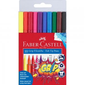 Set 10 Carioci Faber-Castell Grip, Diverse Culori, Varf Rezistent la Presiune, Carioci Colorate, Carioci la Set, Set de Carioci, Carioci Culori Diverse, Carioci Varf Rezistent, Carioca Faber-Castell, Carioci Multicolore, Faber Castell Carioci
