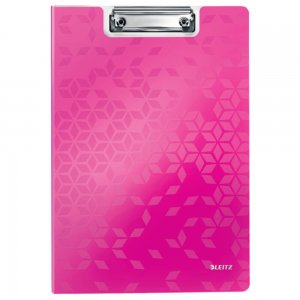 Clipboard Dublu Leitz Wow, Roz Metalizat, Clipboard Format A4 Leitz, Clipboard Colorat Leitz Wow, Clipboard Rezistent, Clipboard Dublu Colorat