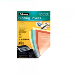 Set 100 Coperti Indosariere A4 Fellowes, Plastic, 200 Microni, Albastru, Coperta A4 Indosariere, Coperta A4 Indosariat, Coperta pentru Indosariat, Coperti pentru Indosariat, Coperti Plastic Indosariere, Coperti Albastre Indosariere