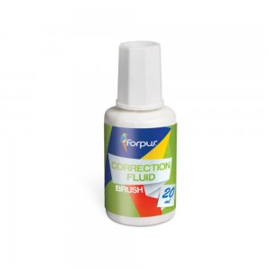 Corector Fluid FORPUS Tip Pensula, 20 ml, Culoare Alba, Accesorii Corectat Birou, Accesorii Corectat Scoala, Corector pentru Scriere, Pasta Corectoare Fluida, Corector Fluid cu Pensula, Corector Fluid Scolari, Corector Lichid