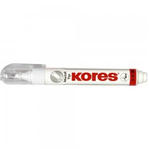 Corector Pix KORES, 10 g, Culoare Alba, Corector Tip Pix, Instrumente de Scris si Corectat, Corectoare Cerneala Pix, Accesorii Corectat Scoala, Corector pentru Scriere, Pasta Corectoare, Corector Alb pentru Scris