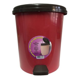 Cos de Gunoi cu Pedala, 10 L, Plastic Negru/Rosu, Cosuri Gunoi cu Pedala, Cos din Plastic, Cos de Gunoi din Plastic, Cos de Gunoi cu Capac, Cos de Gunoi cu Pedala si Capac, Cos de Birou