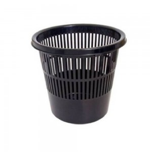 Cos pentru Birou Ark din Plastic cu Perforatii, Culoare Negru, Capacitate 11 L - Accesorii de Birou